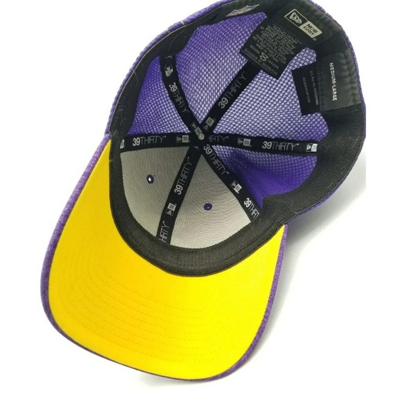 Minnesota Vikings New Era 39Thirty Flex Fitted Mesh Back Solid Purple Hat M/L - Picture 6 of 7